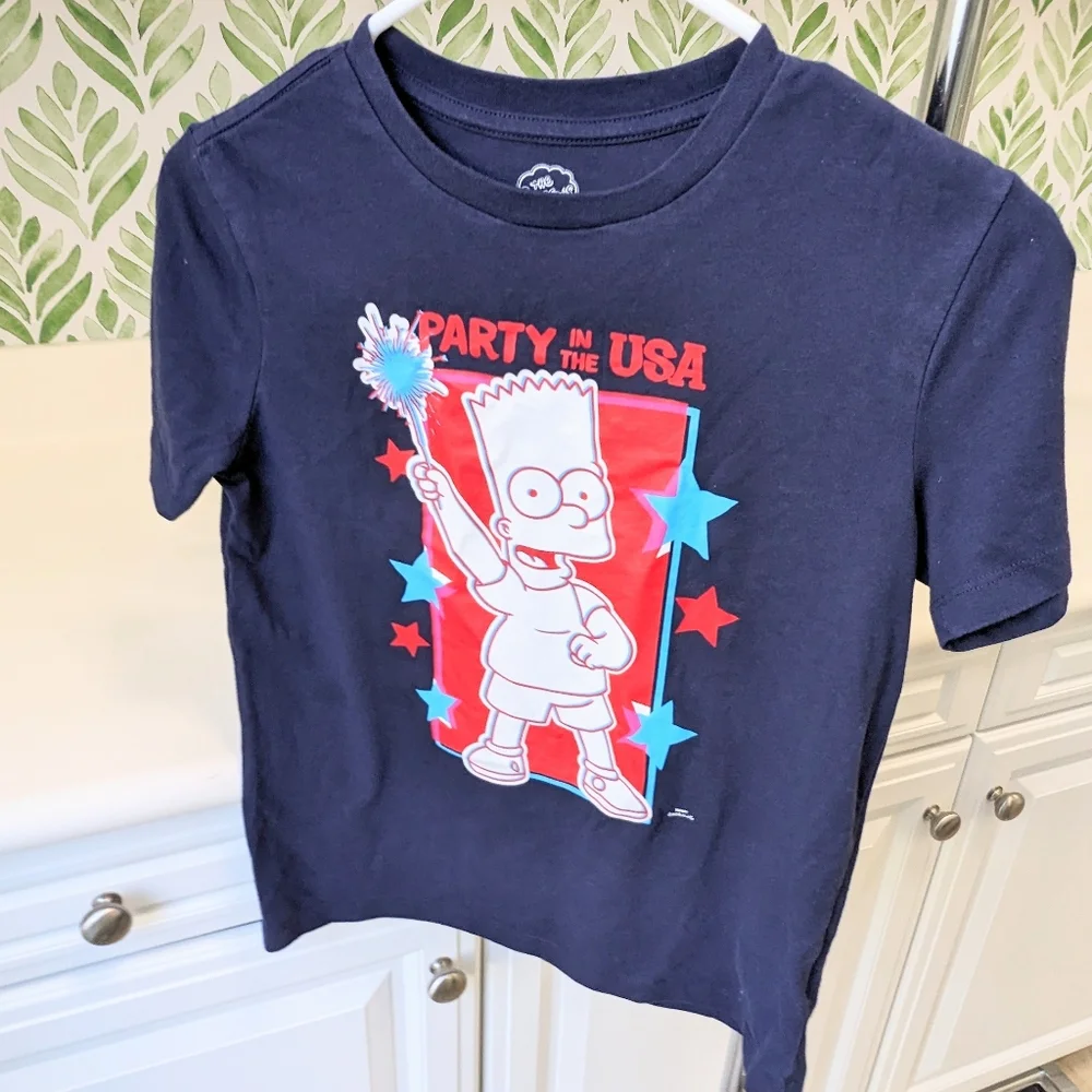 Bundle of 4 Boys Character Tees Mario and Bart Simpson